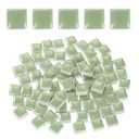 uxcell 100g Square Mosaic Tiles, Colorful Ceramic Mosaic Tiles for Crafts Bulk Mosaic Supplies for Home Decoration Art Crafts DIY Projects, 0.4 x 0.4Inch, Light Green