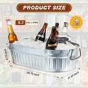 Lallisa 4 Pcs 5.3 gallons Galvanized Beverage Tub Galvanized Bucket Metal Ice and Drink Bucket with Handles Tub for Parties Farmhouse Home Pool Bar (Sliver) (EXP 12/31/36)