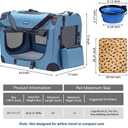 Petprsco Portable Collapsible Dog Crate, Travel Dog Crate 24x17x17 with Soft Warm Blanket and Foldable Bowl for Large Cats & Small Dogs Indoor and Outdoor