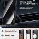 [4 in 1] Magnetic for Galaxy S25 Edge Case, 2 Pics Privacy Screen Protectors and 1 Pic Camera Protector, Fit for MagSafe, Military Grade Shockproof Translucent Matte Galaxy S25Edge Cover, Black