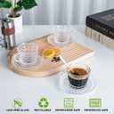 Glass Espresso Shot Cups with Saucers Set of 6, Clear Small Demitasse Cup with Stainless Steel Spoons, Dishwasher Safe Coffee Mugs for Tea Hot Chocolate Cappuccino, 5OZ/150ML, Diamond