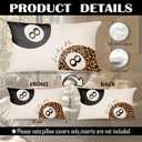Leopard Cheetah Throw Pillow Covers 12x20 Set of 2,Preppy Lucky 8 Ball Cheetah Lumbar Throw Pillow Covers,Trendy Preppy Leopard Throw Pillow Covers for Girls Room College Dorm Home Room Decor