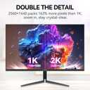 CUNPU 24 Inch 1440P Monitor,QHD 100Hz IPS Monitor, 99% sRGB Color Gamut,16.7 Million Color, Adaptive Sync, Slim Frame, HDMI/DP, VESA Mountable, for Gaming and Office