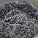 Bedfolks Calming Donut Dog Bed, 36 Inches Round Fluffy Dog Beds for Large Dogs, Anti-Anxiety Plush Dog Bed, Machine Washable Pet Bed (Dark Grey, Large) (36.0"L x 36.0"W x 8.0"Th)