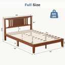 Solid Wood Bed Frame, Full Size Platform Bed Frame with Headboard, Sturdy Wood Slat Support, Heavy Duty Pine, No Box Spring Needed, Noise-Free, Easy Assembly, Full XL