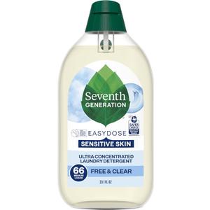 Seventh Generation EasyDose Laundry Detergent, Ultra Concentrated: 66 Loads, Free & Clear Designed for Sensitive Skin, 23.1 Fl Oz