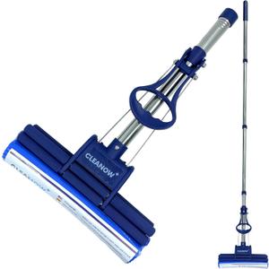 OneTouch GO! Floor Cleaner, Wring Mop, Cleaning Tool with Wringing Function - Sponge mop for Cleaning Floors- with PVA Sponge and Stainless Steel Mop Handle