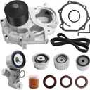 Timing Belt Kit with Water Pump Compatible with 2.5L Subaru 06-10 Forester, 06-11 Impreza, 10-12 Legacy, 2009-2012 Outback (EJ253 H4 SOHC 16V Engine) Replaces TKF-006, TCK304, TCKWP304A