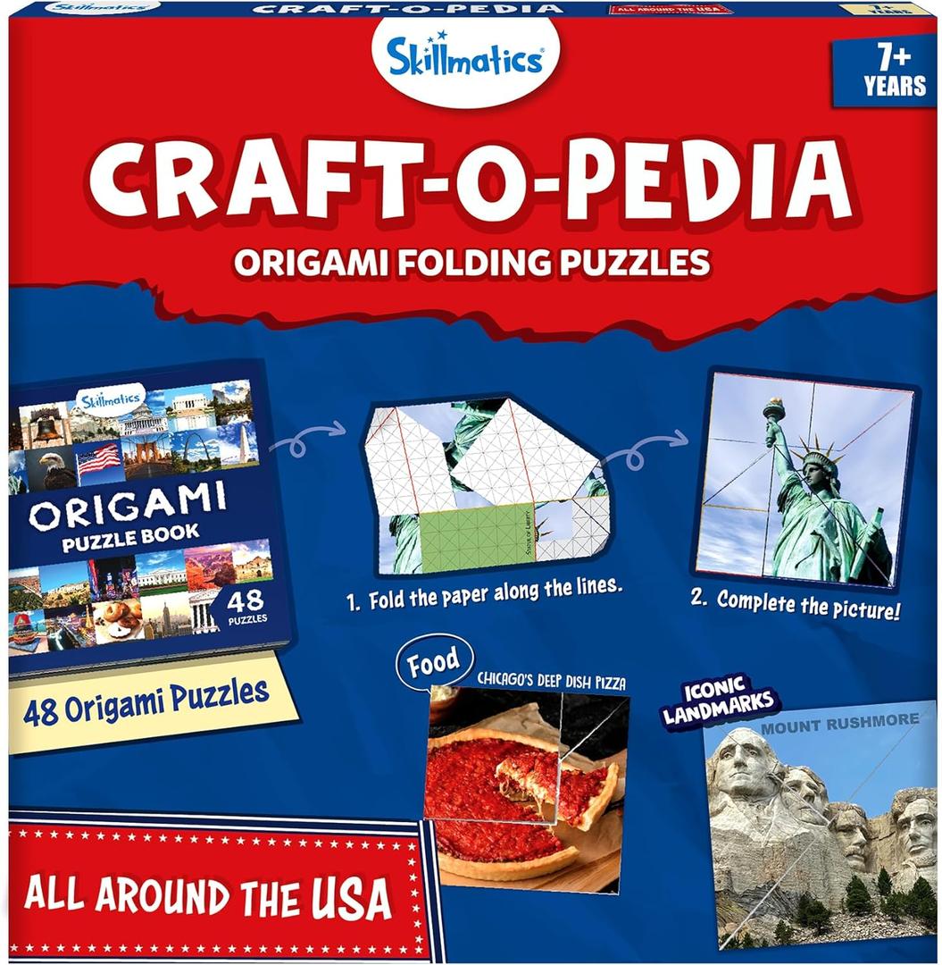 3 x Skillmatics Origami Puzzle Book - 48 Folding Puzzles for Kids, Fun STEM Toy & Brain Teasers, Educational & Travel Gifts for Ages 8, 9, 10 and Up