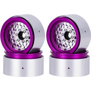 4Pcs Aluminum 1.9" Beadlock Wheel Rims for 1/10 SCX10 Pro TRX4 VS4-10 Gen8 Upgrade Parts (Silver)