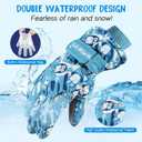 ALANGDUO Waterproof & Extra Warm Kids Winter Snow Gloves, Thickened Windproof Ski Snowboarding Gloves for Cold Weather Boys Girls (S)