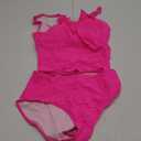 Aleumdr Two Piece Tankini Swimsuit for Women Tummy Control Bathing Suits Ruffled Top with Bikini Bottoms Swim Suits for Women 2024 Swimwear Hot Pink X-Large