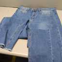 Sidefeel Women's Wide Leg Jeans High Waisted Stretchy Raw Hem Denim Pants Size 18 Blue