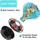 Seashell Shaped Hummingbird Feeder for OutdoorsHand Blown Glass Hummingbird Feeders for Outdoors Hanging with 4 Feeding Ports14 OZ Leak Proof Bird Feeder- Garden Decor Gifts for WomenBlue