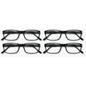 Gaoye Professional Reading Glasses for All Day - Computer Readers with Blue Light Protection - Value Pack (B1-4 Pack Light Black)