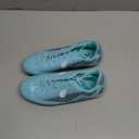 Women's Soccer Cleats for Men Outdoor Rugby Football Shoes Lightweight Withe Lace Sneakers, Size: 7 Women/6 Men (Aqua Blue/White)