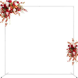 Asee'm 6.6FTx6.6FT White Wedding Arch Backdrop Stand Square Metal Rectangular Arch Frame for Ceremony Party Birthday Bridal Baby Shower Anniversary Arbor Balloon Decoration
