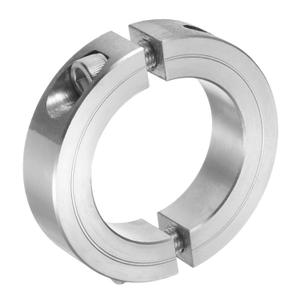 uxcell Double Split Clamp-On Shaft Collar for 1-7/8" Shaft, Two-Piece Clamping Collar, 2-7/8" OD, 11/16" Thick, 304 Stainless Steel Axle Collar Clamp, Set Screw Style
