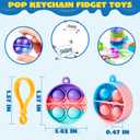 JOYIN Round Pop Fidget Keychain 90 Pack Pop Fidget Toys Bulk Party Favors for Kids 4-8,8-12 Years, Valentines Goodie Bags Stuffers Back to School Gifts for Students Classroom Prizes Sensory Toys