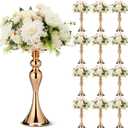 Sadnyy 12 Pcs Metal Flower Arrangements Stand Metal Wedding Centerpiece Stand Gold Vase Centerpiece Tall Table Decor Flower Vase for Wedding Reception Event Party Hotel Home Decor (12.6 Inch)