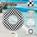 2 Pcs 28 Inch Race Car Pool Floats for Kids Adults, Floaties Pool Tubes Checkered Flag Inflatable Swim Rings Toys for Summer Beach Birthday Party Water Park Fun Interactive Water Play Accessories