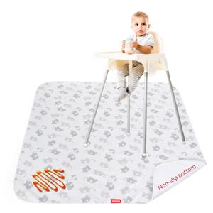 Splat Mat by Mealtime Under High Chair - Baby Feeding Set, Anti-Slip Portable Picnic Mat for Baby Art/Crafts/Playtime, Machine Washable and Waterproof, 46x42 (42x46-inch, White Elephant)