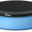 UIRWAY 10FT Round Pool Cover, Inflatable Pool Covers for Above Ground Pools with Elastic Cord - Snug Fit & Easy Set, Outdoor Swimming Pool Cover with 2 Reflective Strip Handles, Black