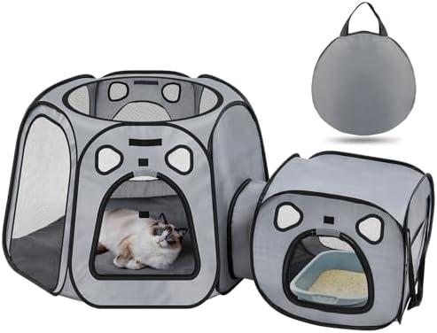 Portable Cat Playpen- Large Foldable Cat Tent for Indoor and Outdoor, Play Enclosure for Kittens and Small Dogs, Pet Houses & Condos & Cage