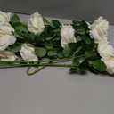 ATFL Ivory Roses Artificial Flowers, Fake Roses Bulk, 12 Pcs, Flower Diameter 4'', Faux Silk Rose Flowers with Stems for Wedding Arrangement, Centerpieces, Party, Home Table Decorations, Flores Artificiales