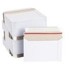 100 Pack 6.5 x 4.5 Rigid Mailers with Self Sealing Flap, Bulk Stay Flat Cardboard Envelopes for Shipping Postcards, Photos (White) - Cardboard Mailers