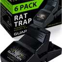 Rat Trap Six Pack - Indoor and Outdoor Traps for Mice, Voles, Rats, Chipmunks - Easy to Set, Powerful Snap, Quick Kill - by Guarden