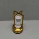 Portable Metal Table Lamp for Indoor/Outdoor ,Rechargeable Cordless LED Lamp, 3-Colour Infinitely Dimming Battery Powered Small Desk Lamp, Restaurant/Bedroom/Bar/Coffee Shop/Camping Light (Gold)