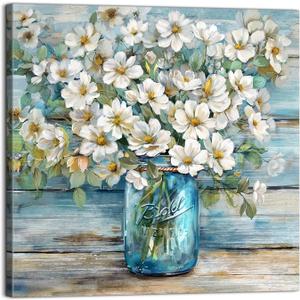 YUEYARIT Canvas Wall Art Decoration,Floral Picture Printed Artworks., 20"L x 20"W