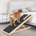 Dog Ramp for Couch, Bed or Car, Wooden 44" Long Pet Stairs for Small & Large Old Dogs & Cats, Hold up to 200lb, 5 Adjustable Height from 14.96" to 22", Portable Doggie Steps, Excellent Traction