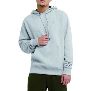 Champion Men's Pullover Fleece Hoodie, Midweight, C Logo (Reg. Or Big & Tall) (X-Large, Platinum Silver Heather)