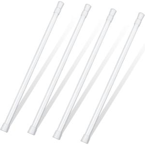 4 Pack Sliding Door Security Bar Adjustable Sliding Glass Door Lock White Window Security Bars with Rubber Tips 23.6-43.3 Inch Tension Rods 1.18 Inch in Diameter Security Stick for Door Bathroom
