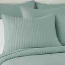 Levtex Home Cross Stitch Reversible King/Cal King Quilt Set (106x92in) with 2 Pillow Shams (36x20in) - Stitch Texture - Blue Haze - Cotton King Size Quilt Bedding Set - Lightweight, Soft, Pre-Washed