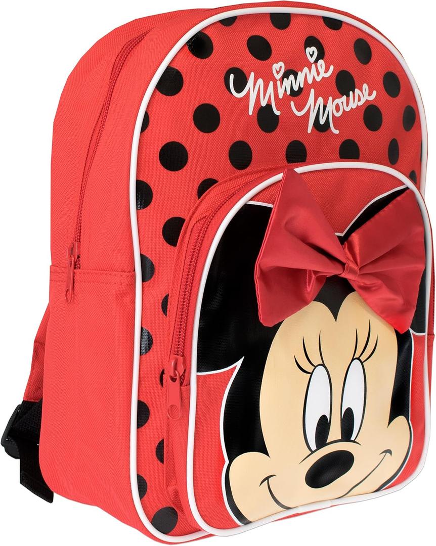 Disney Minnie Mouse Girls Minnie Mouse Backpack With Bow (One Size, Red)