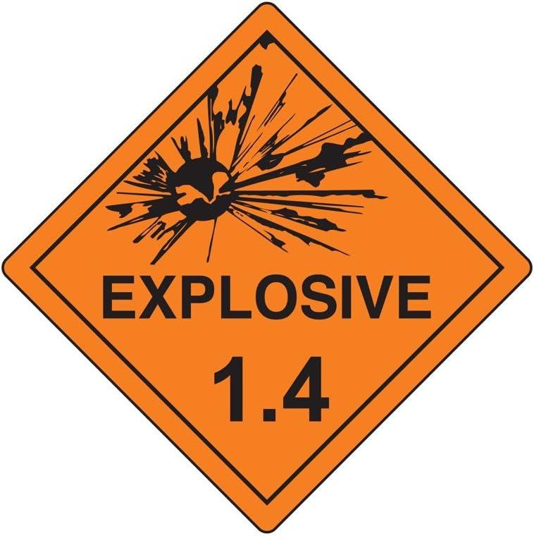 ComplianceSigns.com E x plosive 1.4 DOT Safety Sign, 10.75 in. Magnetic for Hazmat, Resists UV, Chemicals, Abrasion, Moisture, American Made Safety Signs for The Workplace