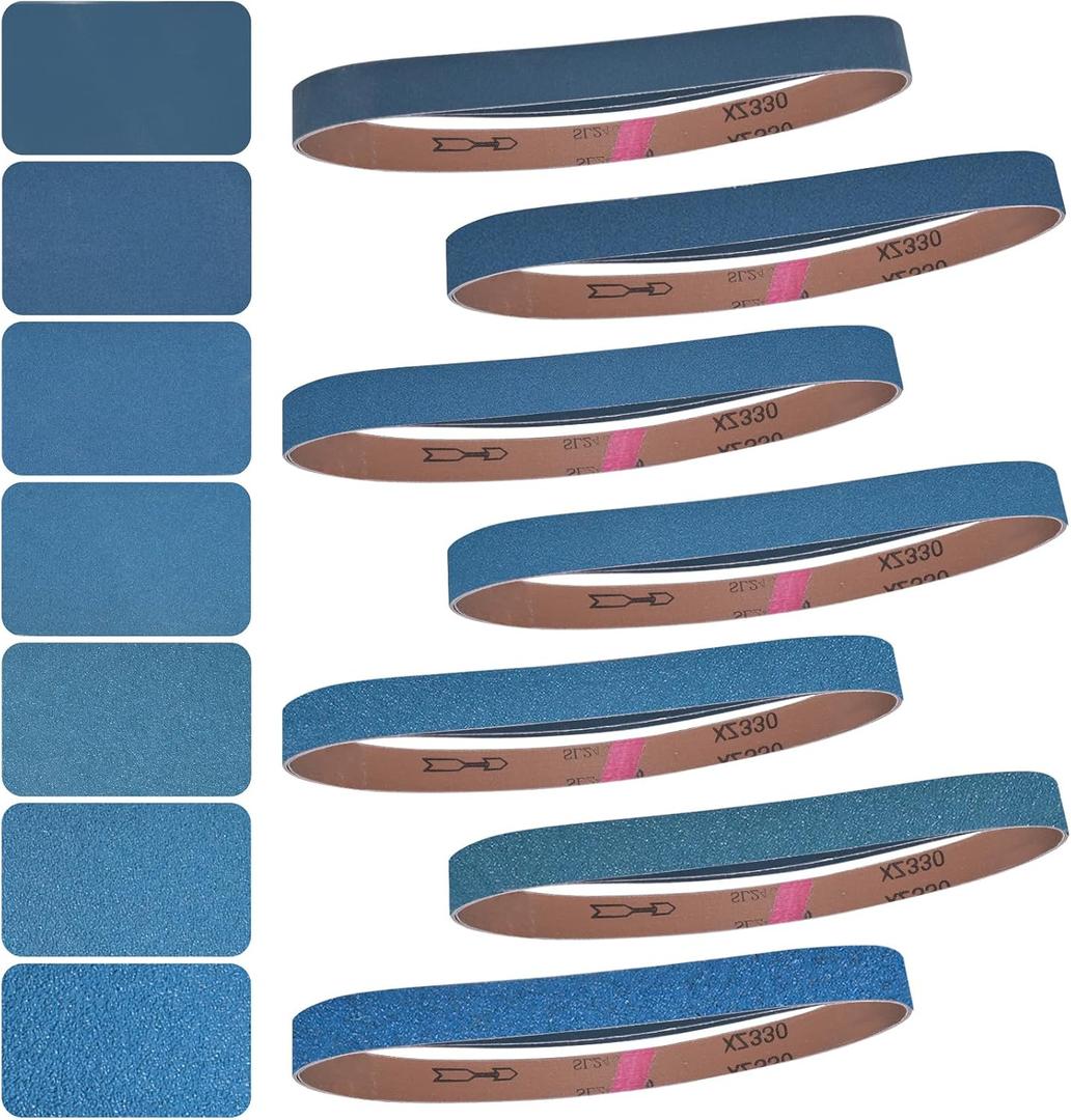 1x30 Inch Sanding Belts 21 Pcs 7 Grits Sizes (3 Each of 40/60/80/120/150/240/400 Grits) Heavy Duty Belt Sander Zirconia Belt Sander Paper for Wood, Metal, Stainless Steel, Cars, and Furniture