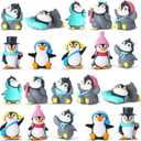 Macarrie 20 Pcs Penguin Figurines Cute Penguin Figures Characters Toys Cake Toppers Decorations Winter Small Figurines for Boy Girl Gift Birthday Landscape Party(Cute Style)