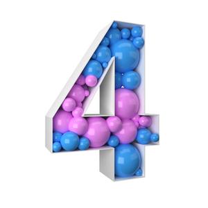 DZDY 3FT Giant Mosaic Balloon Frame Large Marquee Letters DIY Kit Alphanumeric Birthday Party Decor, Wedding Backdrop Decoration Anniversary Decoration (4)