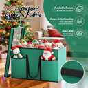 2 x Christmas Figurine Storage Box & Nutcracker Storage Containers with Visible Lid and Cardboard Dividers, Keeps 8 Holiday 15"-Figurine Collectibles, Xmas Decoration Storage Bag, 600D Oxford / Green