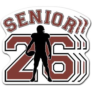 (3 PCS) Senior Football Stickers Vintage, Senior Sports Waterproof Decals for Helmets Cars Water Bottles, Durable Vinyl Gift for Football Fans, 3 Inches