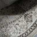 Yamaziot 6FT Round Washable Area Rug, Non-Slip Boho Circle Rugs with Rubber Backing, Low Pile Faux Wool Soft Distressed Floor Carpet for Nursery Living Room Home Office (Beige Brown)