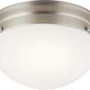 Kichler Ceiling Space 7.5" 1 Light Flush Mount with White Globe in Brushed Nickel