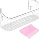 242126602 LFSS2612TF0 LFSS2612TF4 FFSS2625TS0 Freezer Door Bin Bottom Shelf Replacement For F-rigidaire Refrigerator Door Shelf Shelves, Replace 16 Inch 2421266 Lower Side Shelf - 1 Pack by Fetechmate