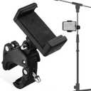 DOITOOL Mic Stand Phone Holder Clip with 180 Adjustable Rotating Head Secure Clamp for Smartphones Compatible with Microphone Stands Ideal for Music Recording and Streaming