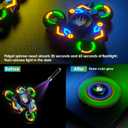 Cool Trendy Fidget Spinners, Fidget Spinner Gifts, Stress Anxiety ADHD Relief Figets, Metal Finger Hand Spinner with Green/Yellow/Blue Luminous Light, Spinner Absorb Solar Light Then Release in Dark