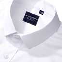 Alimens & Gentle Men's Dress Shirts Long Sleeve Wrinkle-Free Stretch Shirts Solid Formal Button Down Shirt with Pocket (White, XXL)